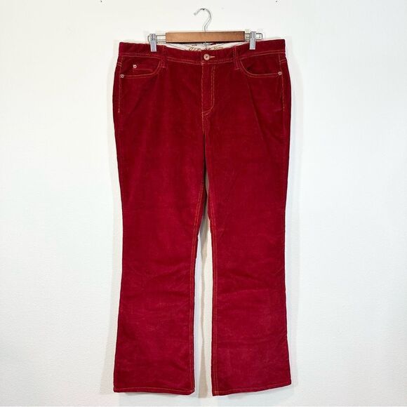 Eddie Bauer Classic Red Corduroy Pants Bootcut Leg, Size 16 - Picture 1 of 11